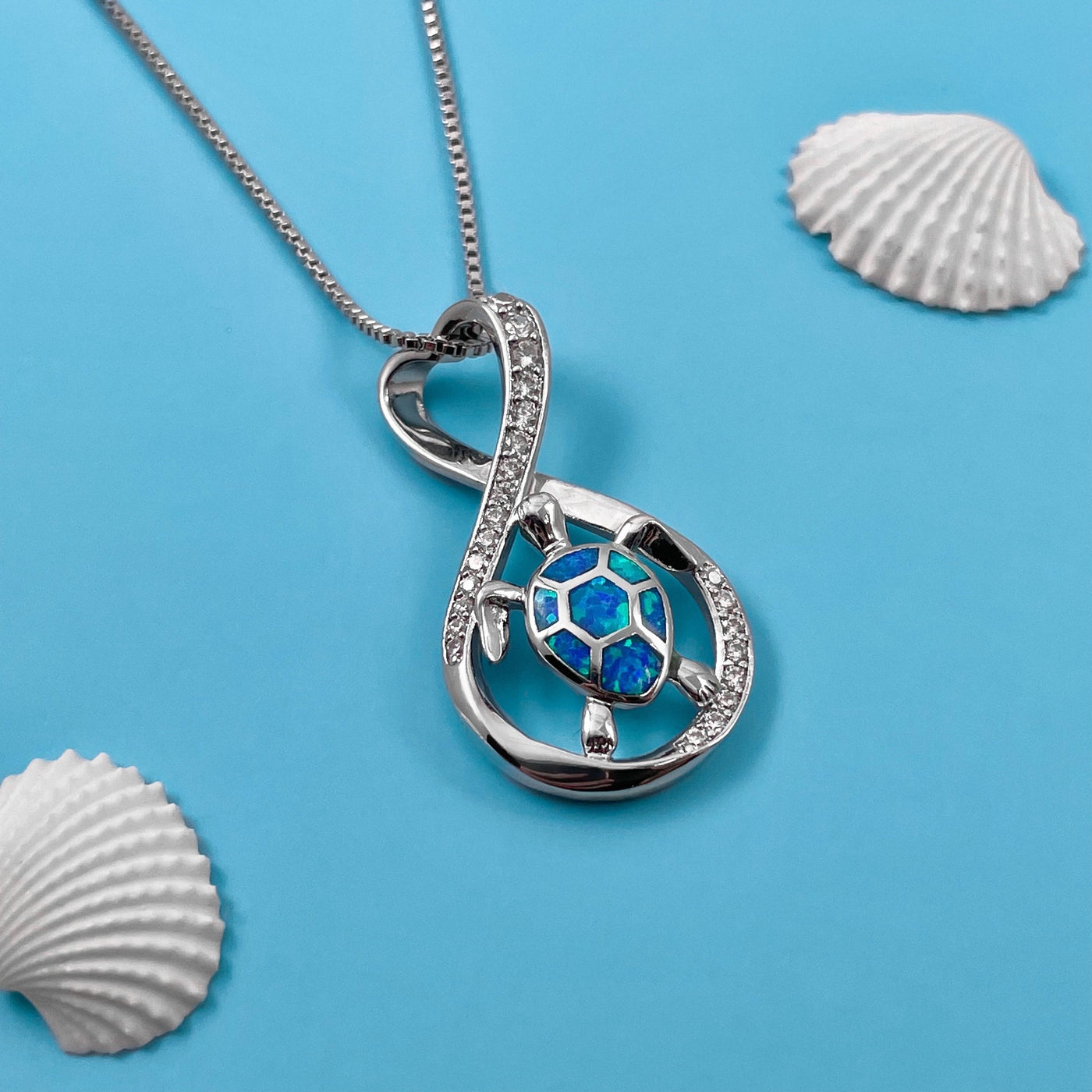 Infinity Opal Sea Turtle Necklace