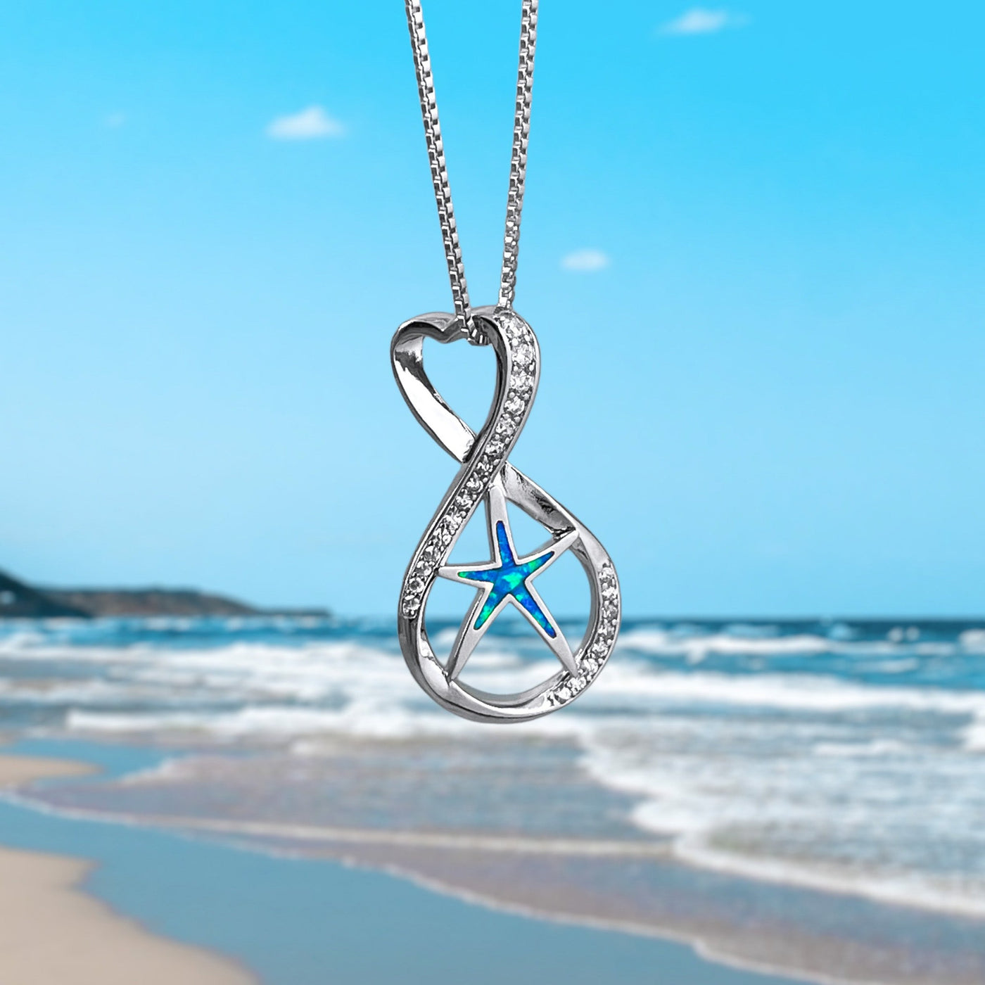 Infinity Opal Starfish Necklace