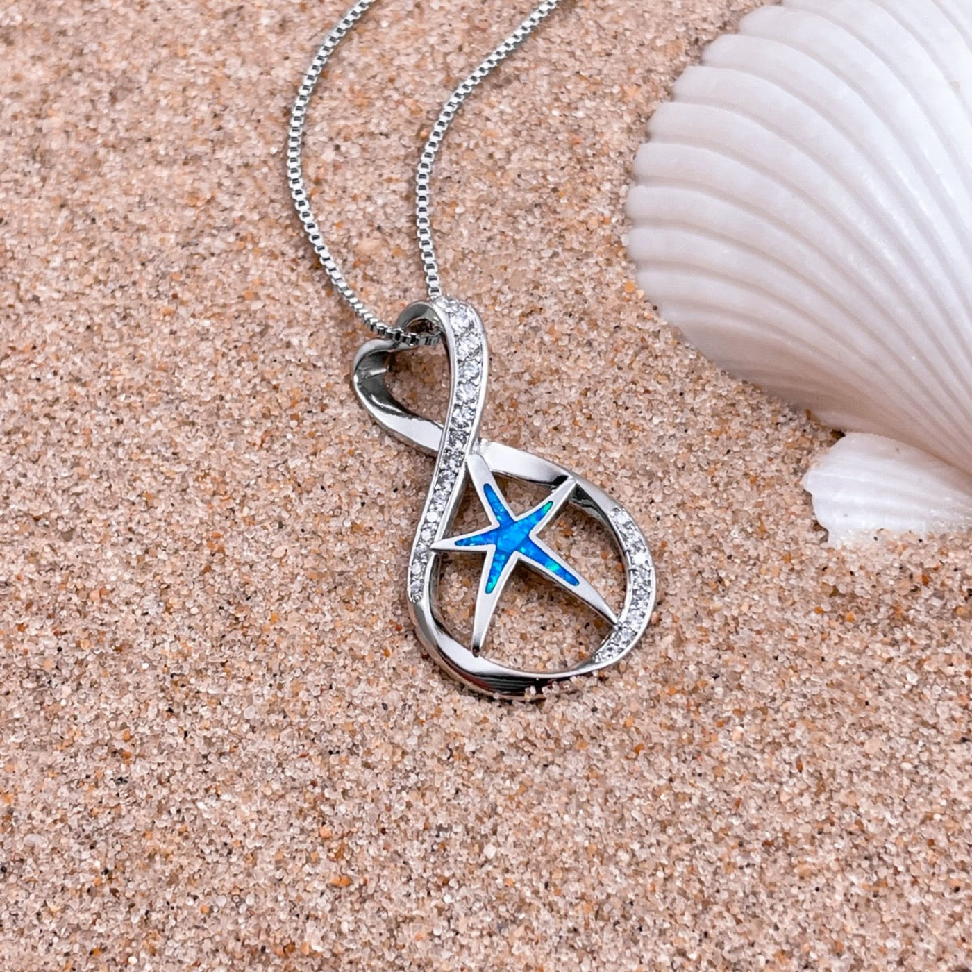 Infinity Opal Starfish Necklace