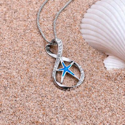 Infinity Opal Starfish Necklace