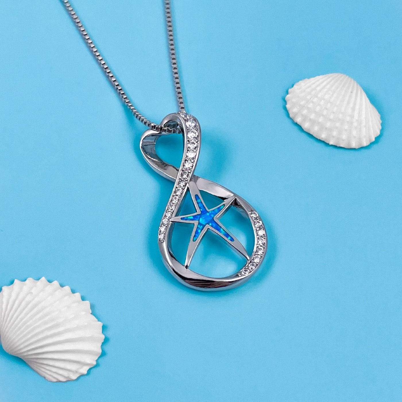 Infinity Opal Starfish Necklace