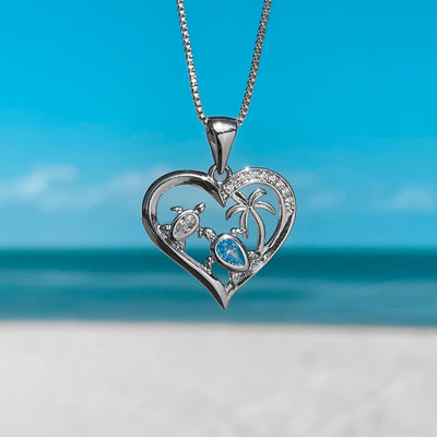 Mother Sea Turtle Tropical Love Necklace