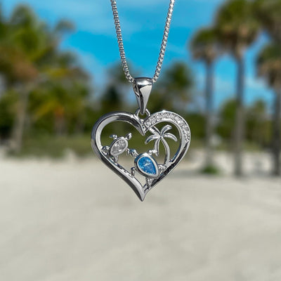 Mother Sea Turtle Tropical Love Necklace