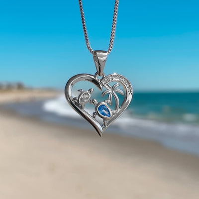 Mother Sea Turtle Tropical Love Necklace