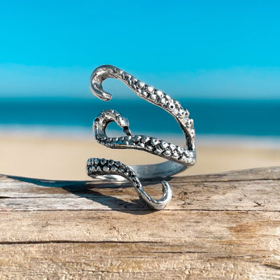 Silver Octopus Wrap Ring
