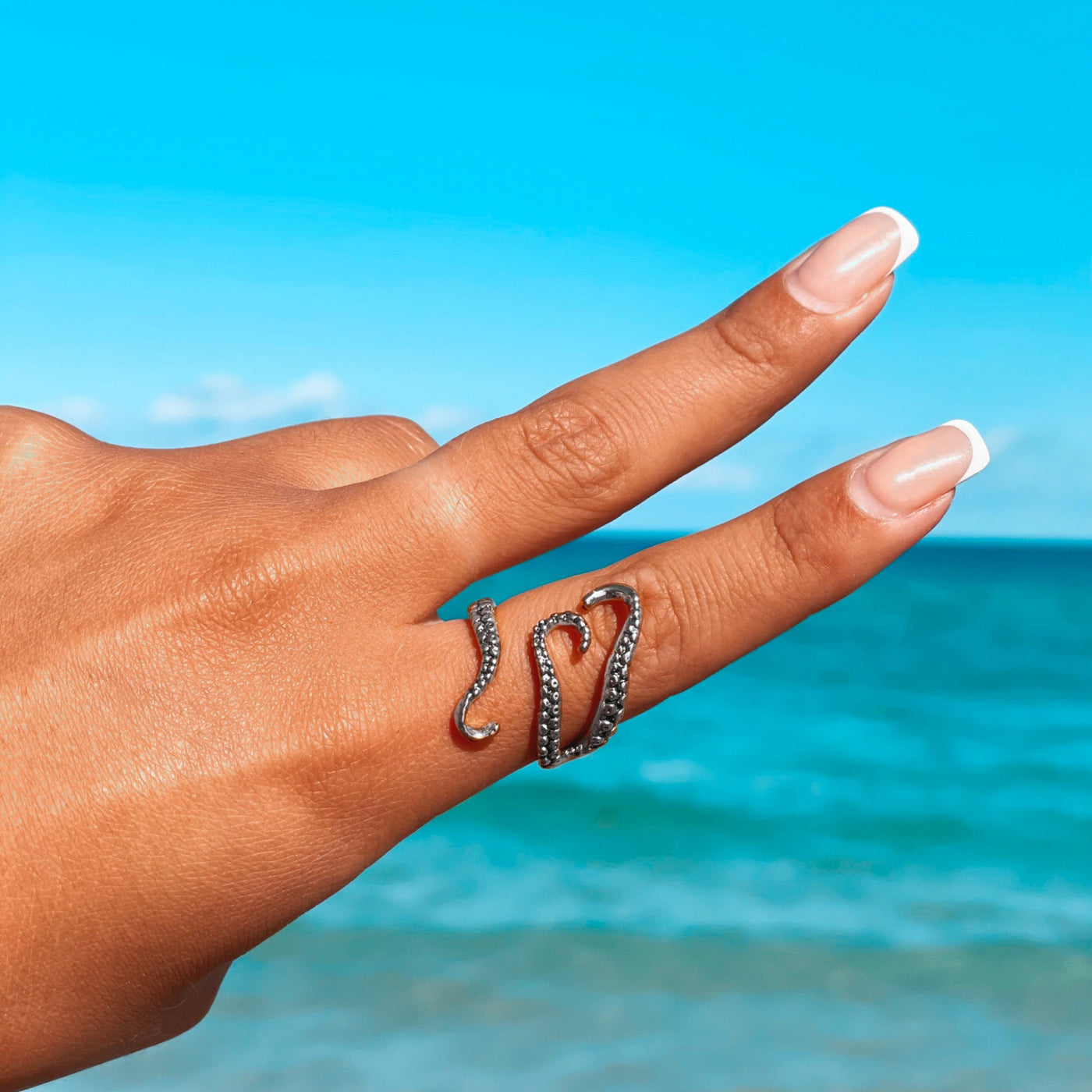 Silver Octopus Wrap Ring