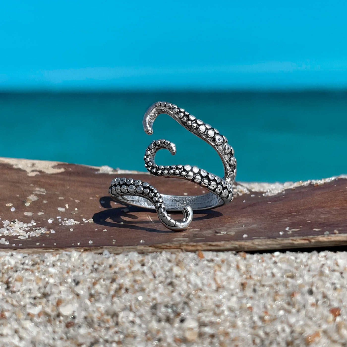 Silver Octopus Wrap Ring