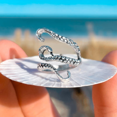 Silver Octopus Wrap Ring