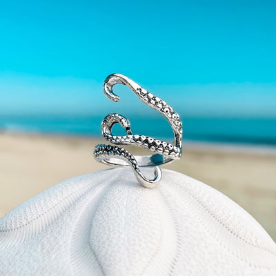 Silver Octopus Wrap Ring