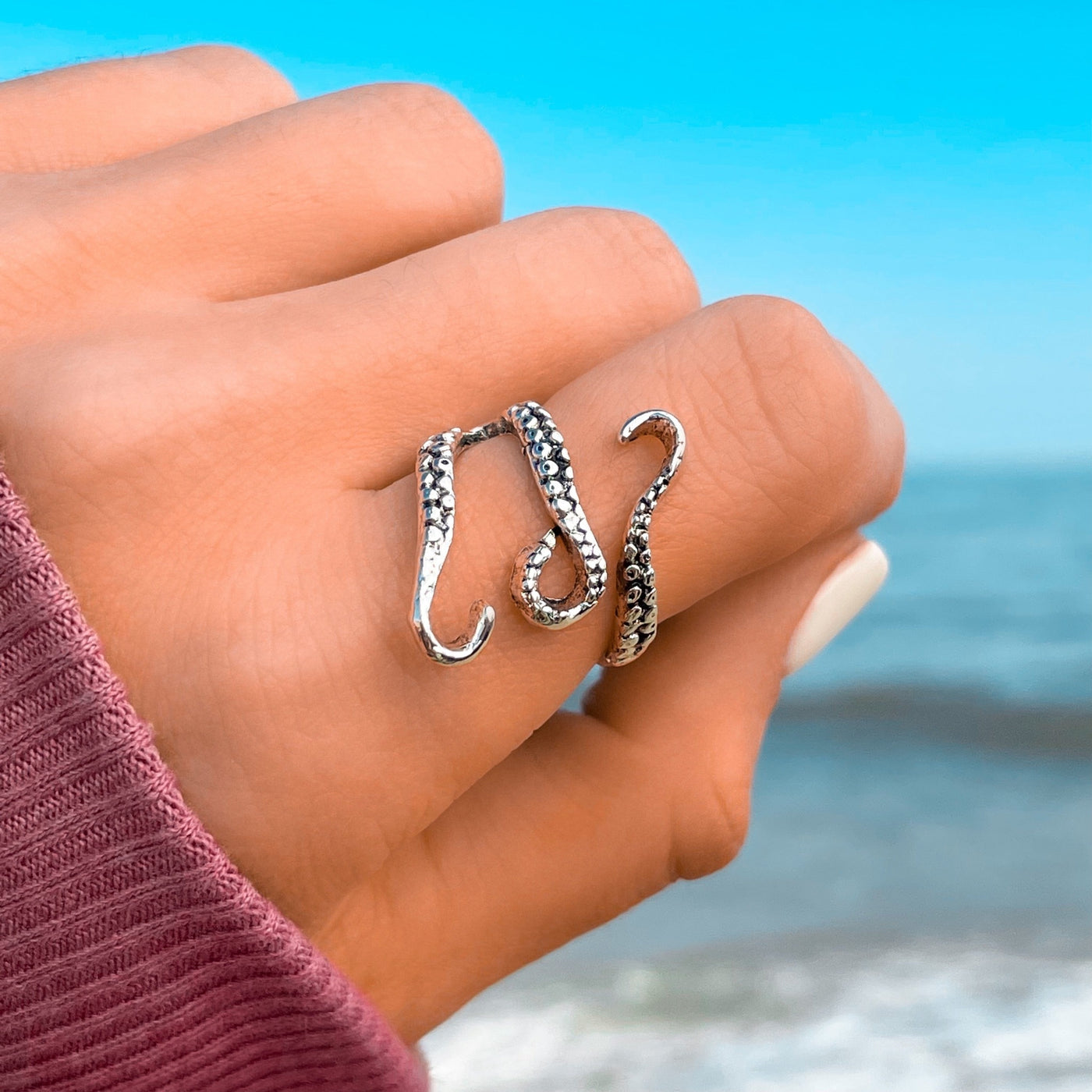 Silver Octopus Wrap Ring