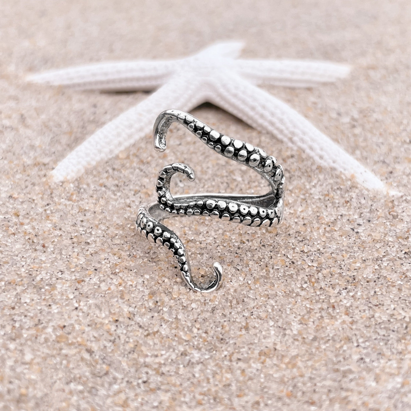 Silver Octopus Wrap Ring