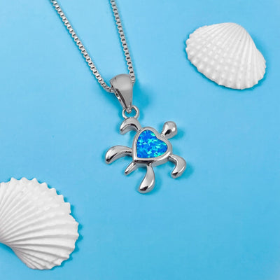 Opal Baby Sea Turtle Necklace