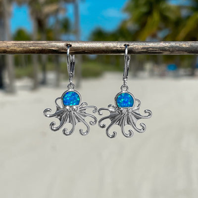 Opal Octopus Hoop Earrings