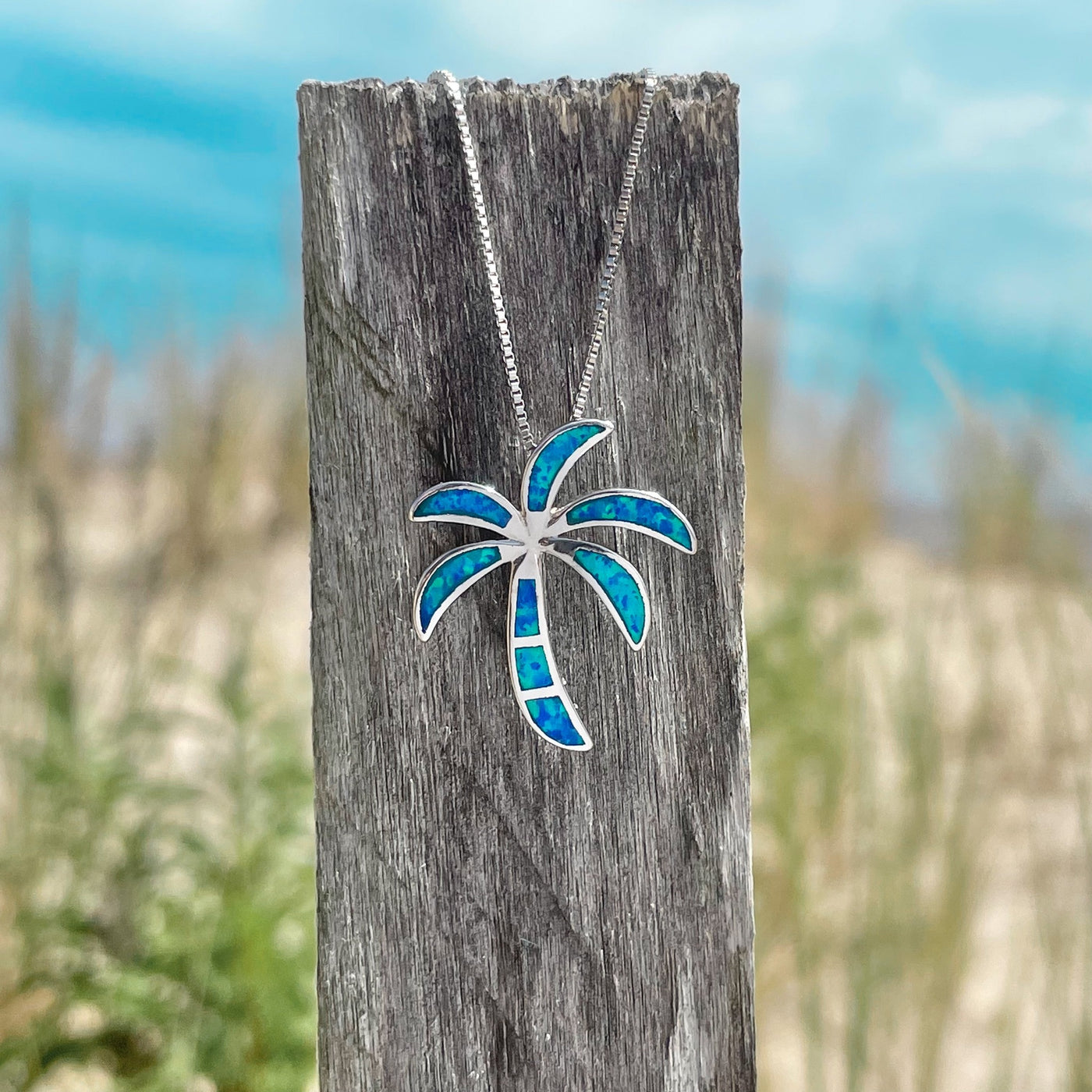 Opal Palm Tree Necklace