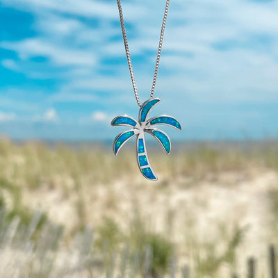 Opal Palm Tree Necklace