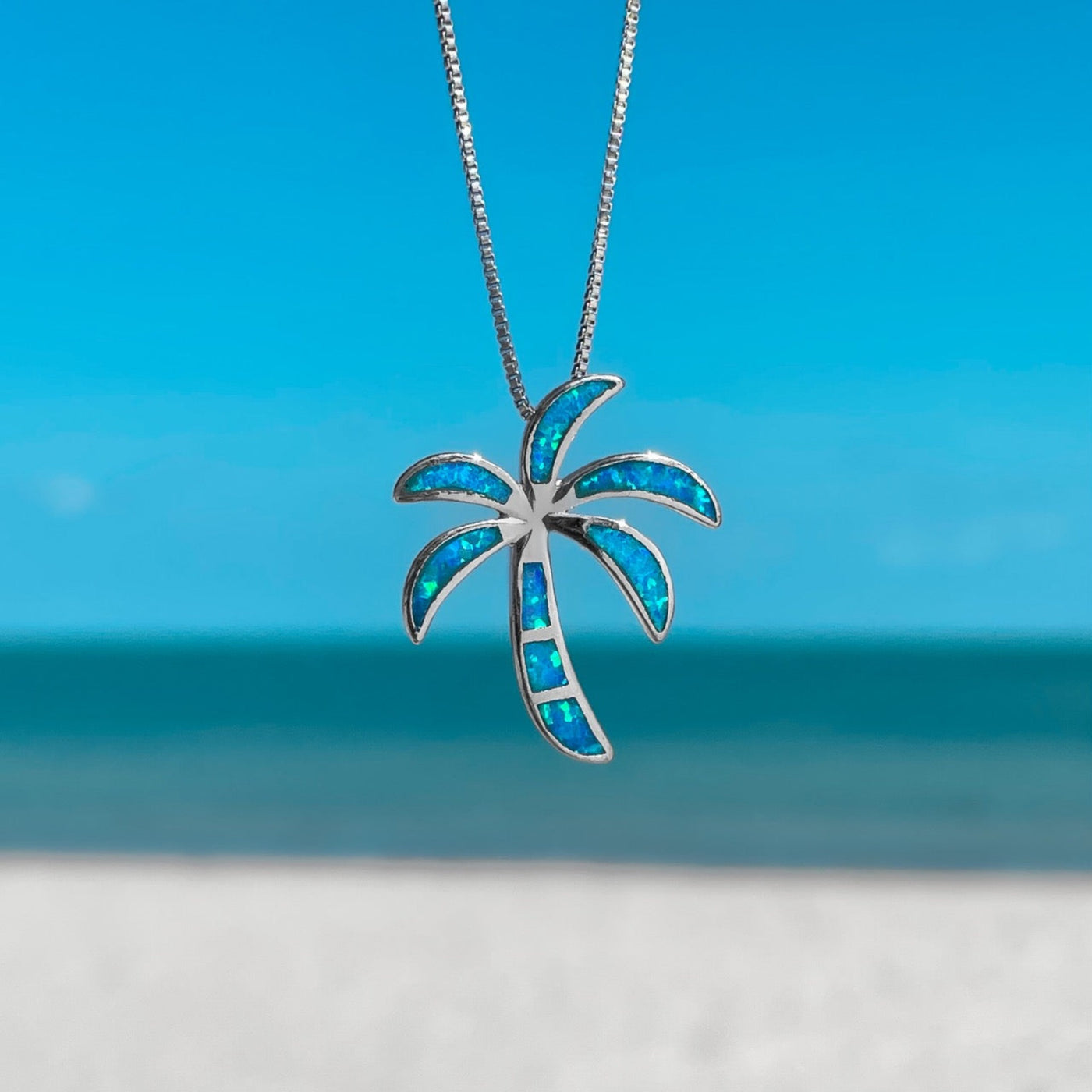 Opal Palm Tree Necklace