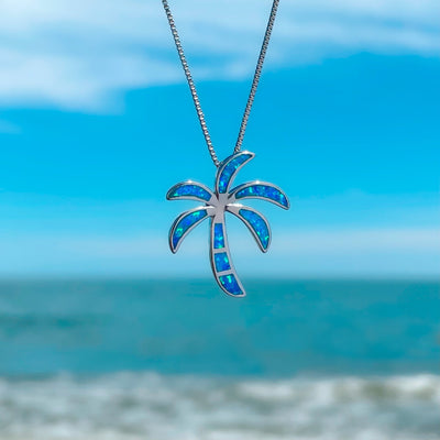 Opal Palm Tree Necklace