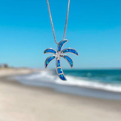 Opal Palm Tree Necklace