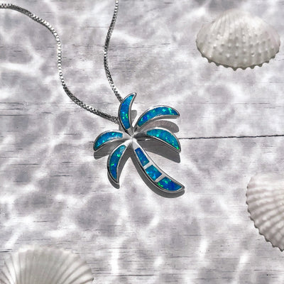 Opal Palm Tree Necklace