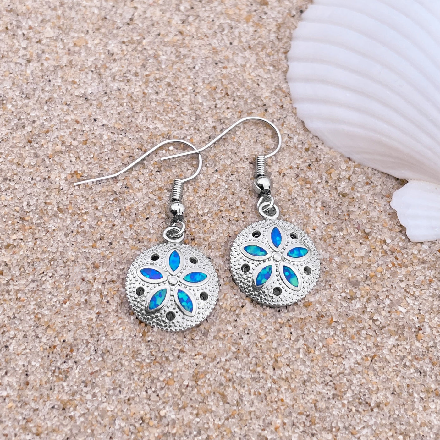 Opal Sand Dollar Earrings