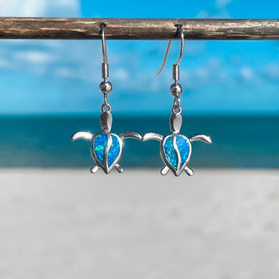 Opal Sea Turtle Drop Earrings