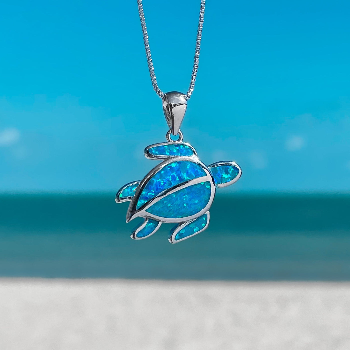 Opal Sea Turtle Drop Necklace