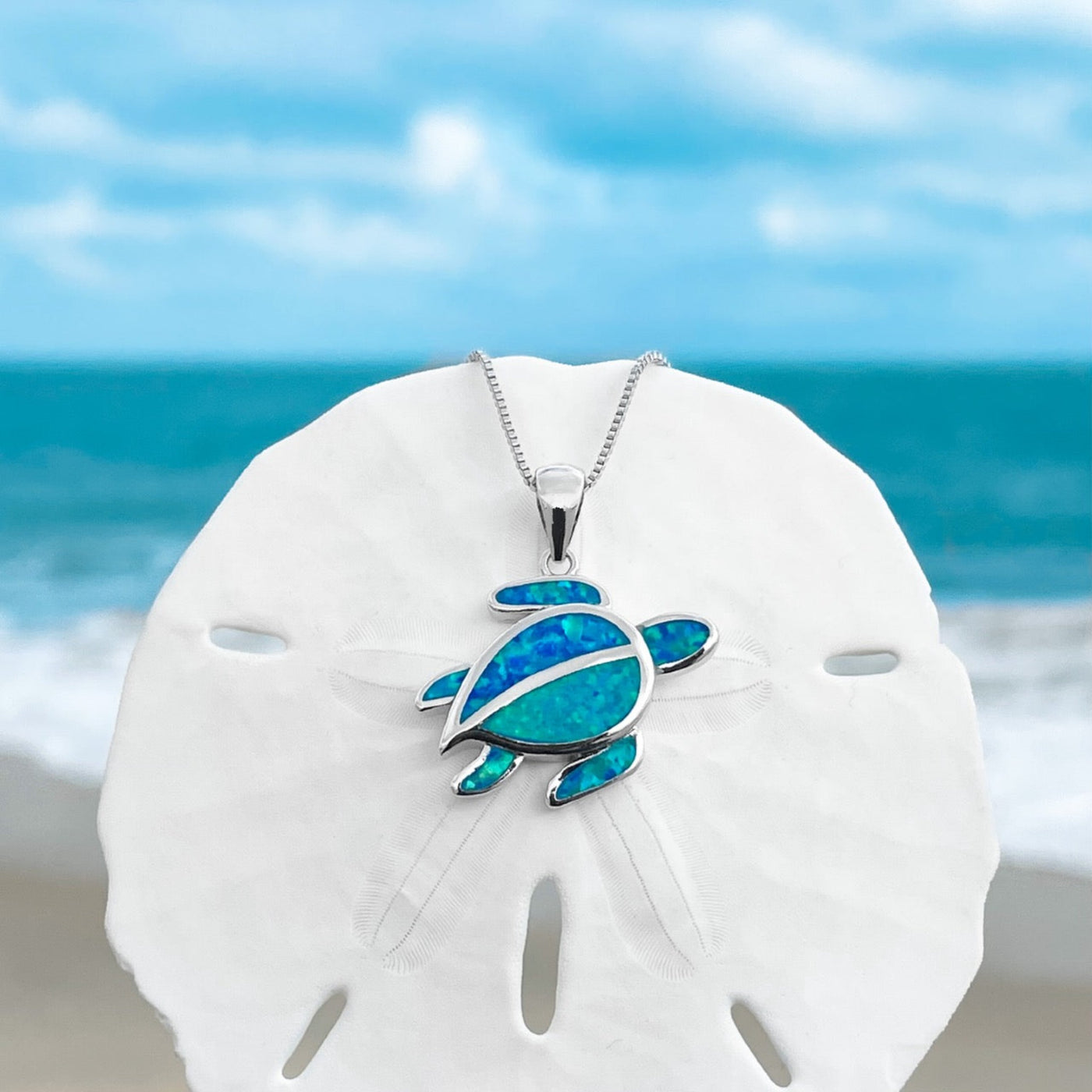 Opal Sea Turtle Drop Necklace