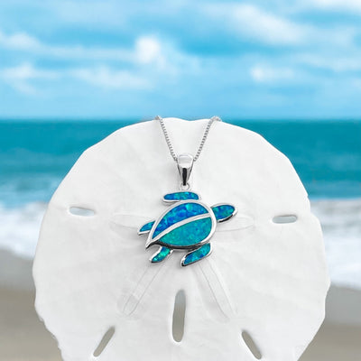 Opal Sea Turtle Drop Necklace