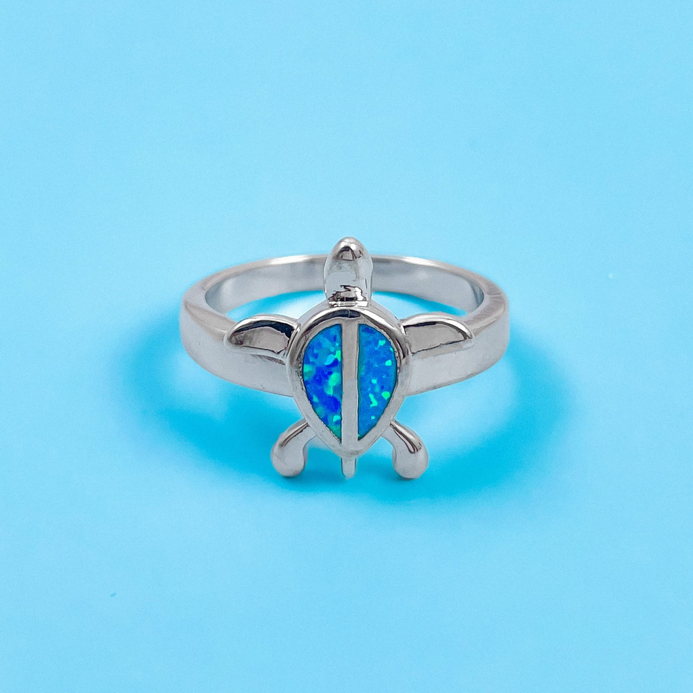 Opal Sea Turtle Drop Ring