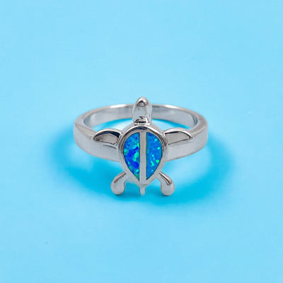 Opal Sea Turtle Drop Ring