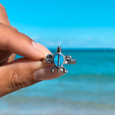 Opal Sea Turtle Drop Ring