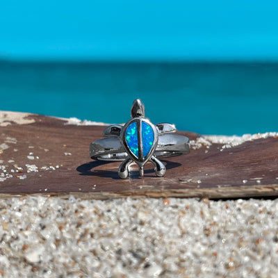 Opal Sea Turtle Drop Ring