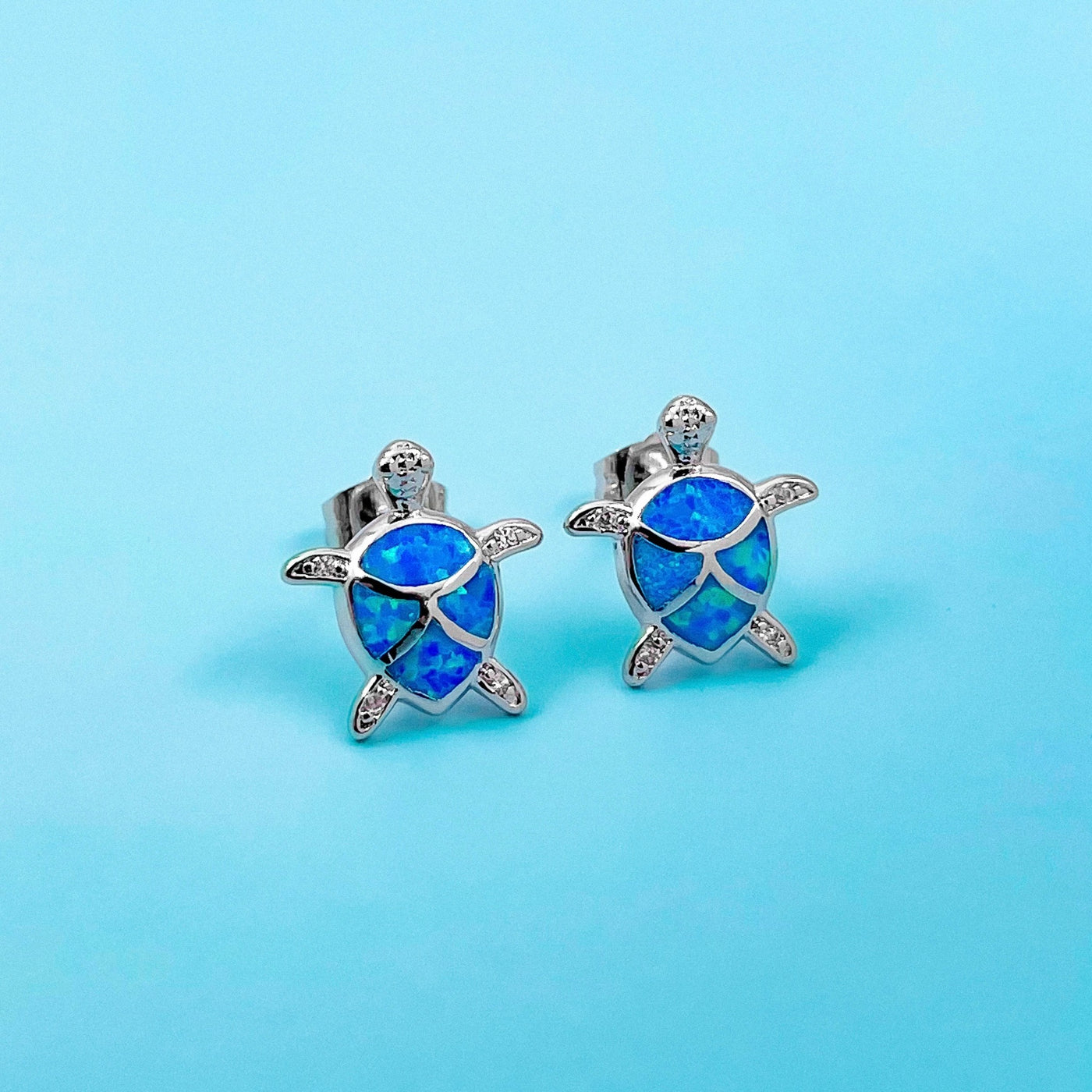 Opal Sea Turtle Earrings