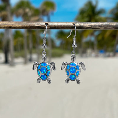 Opal Sea Turtle Earrings