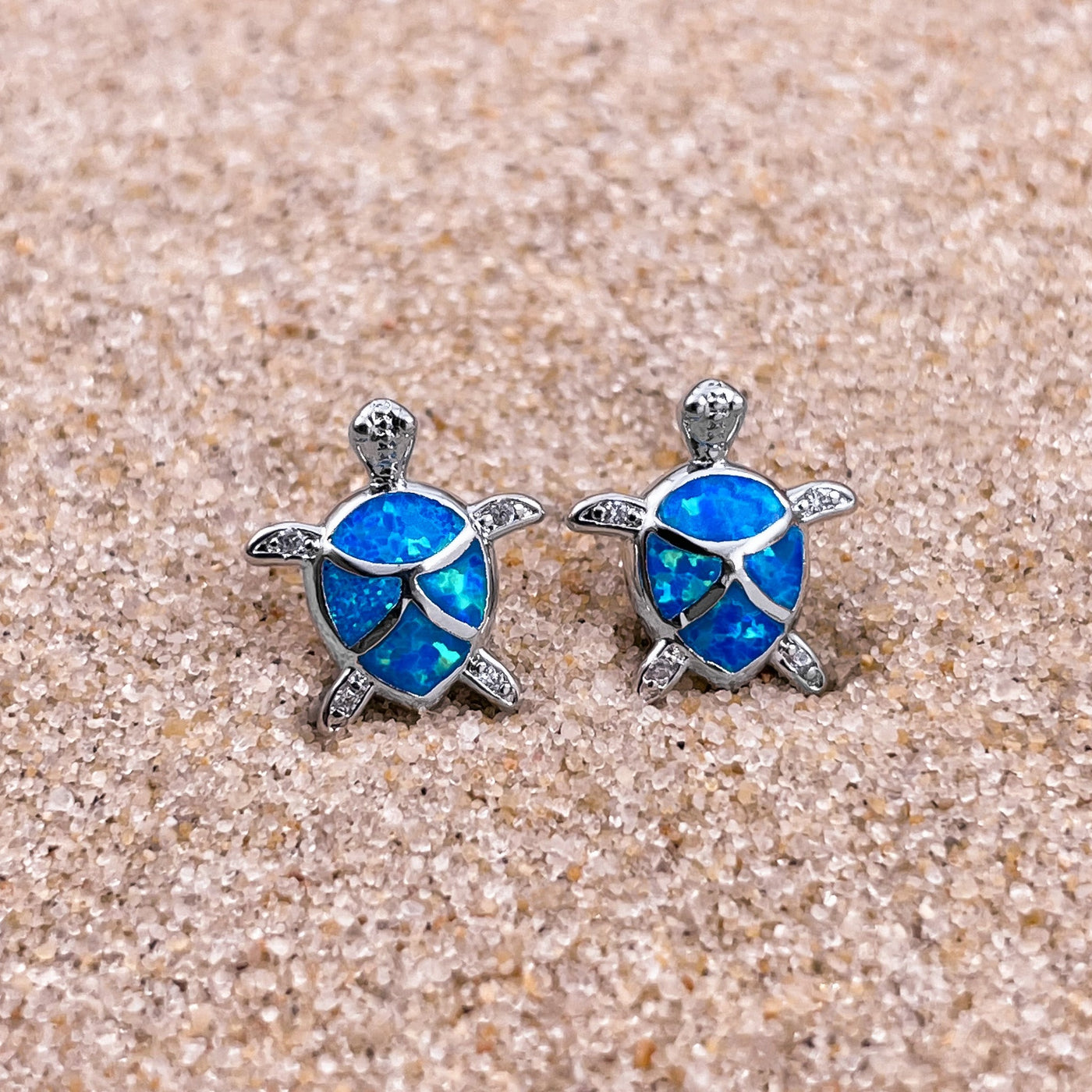 Opal Sea Turtle Earrings