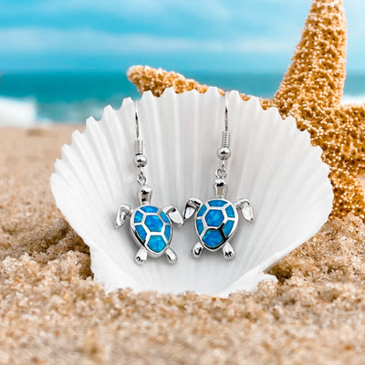 Opal Sea Turtle Earrings