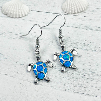 Opal Sea Turtle Earrings