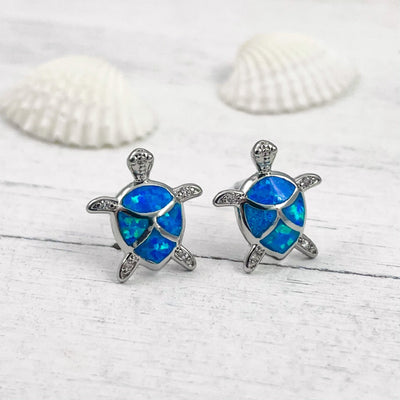 Opal Sea Turtle Earrings