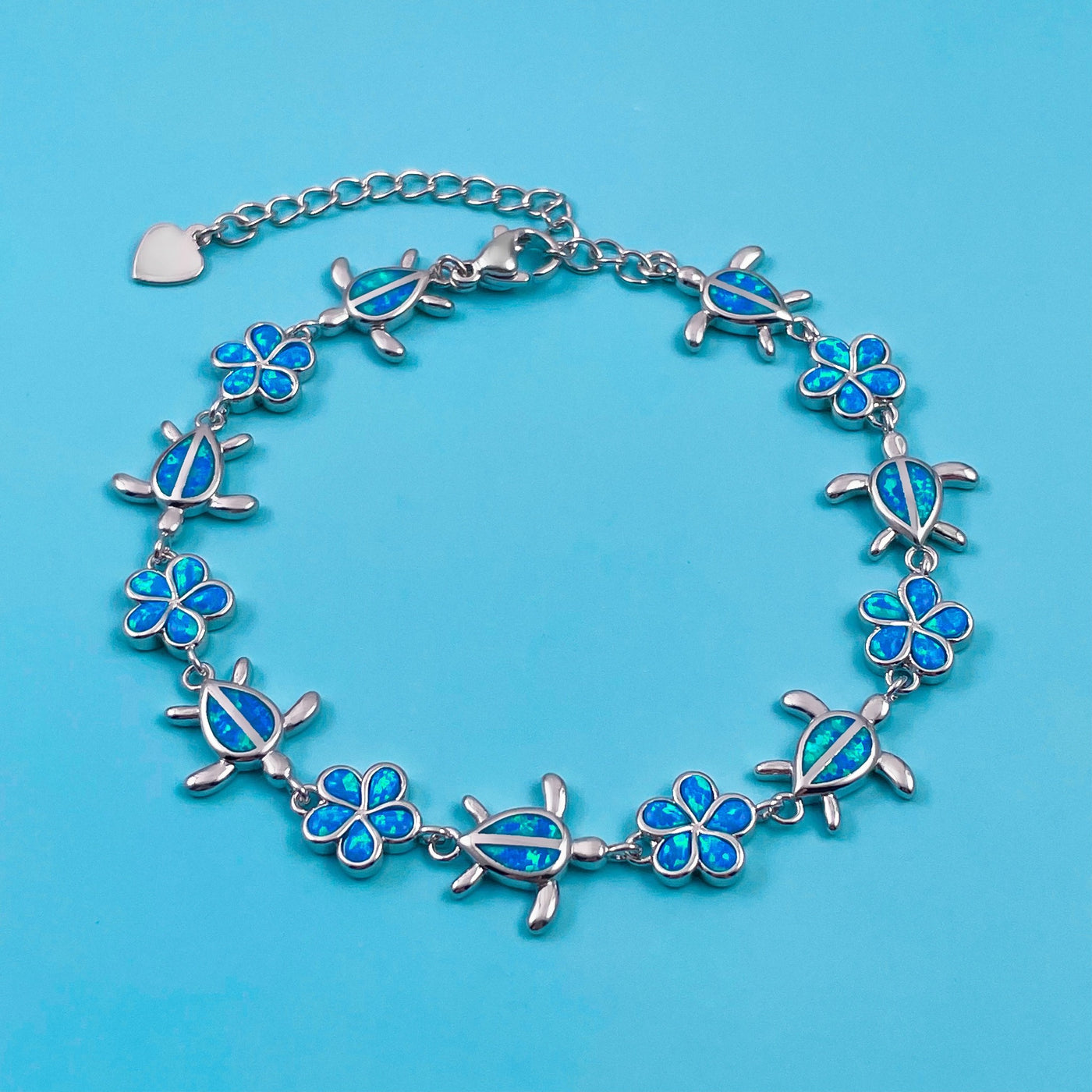 Opal Sea Turtle Flower Bracelet