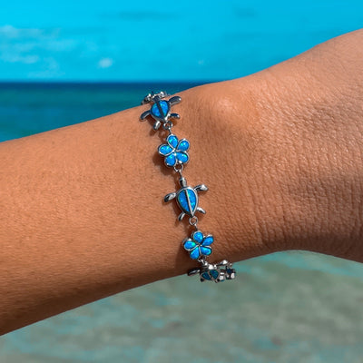 Opal Sea Turtle Flower Bracelet