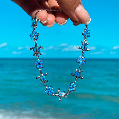 Opal Sea Turtle Flower Bracelet