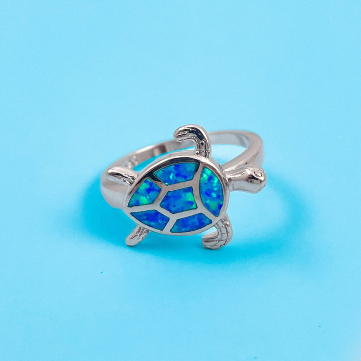 Beach Theme Jewelry Adjustable Sea Turtle Starfish Ring - Ocean Theme ...