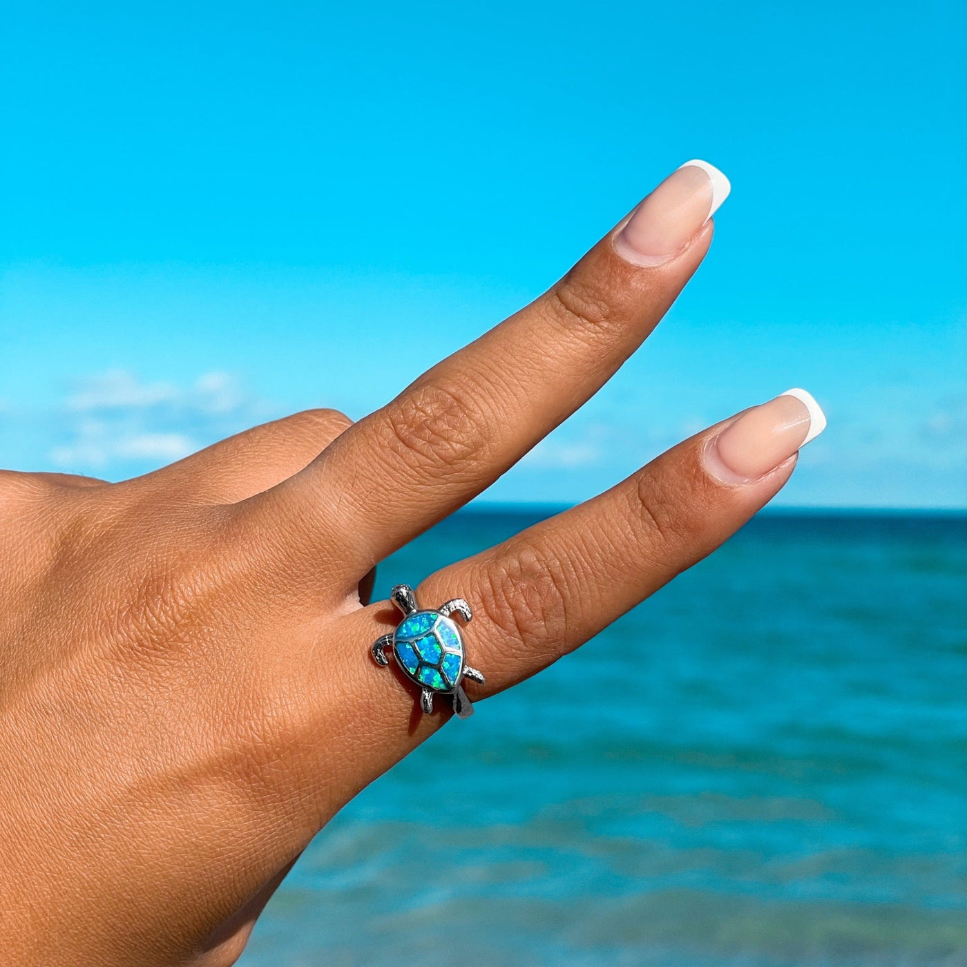 Opal Sea Turtle Ring