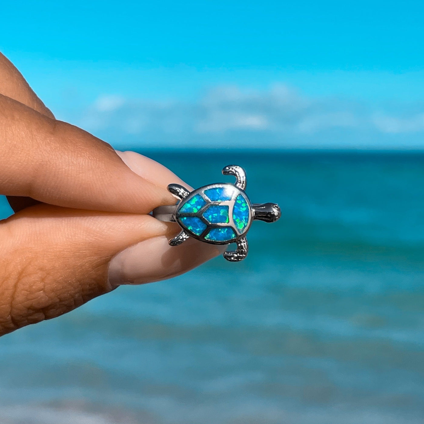 Opal Sea Turtle Ring