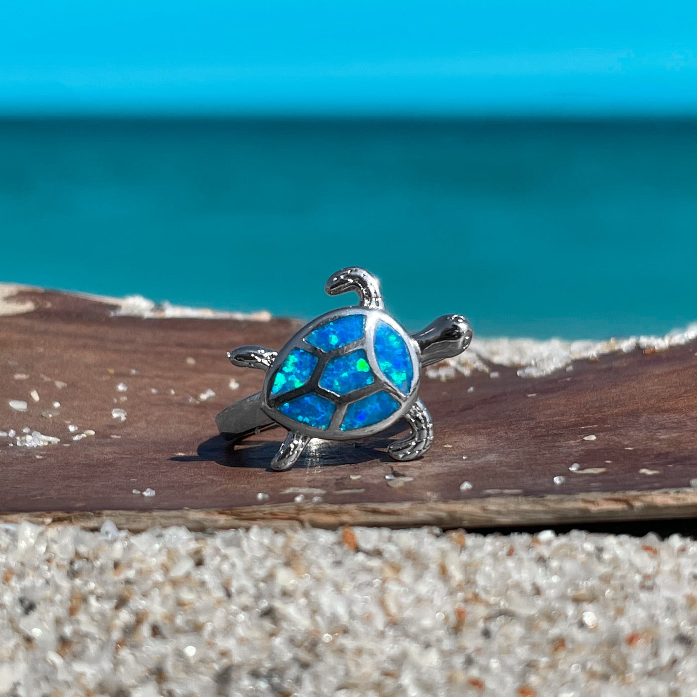 Opal Sea Turtle Ring