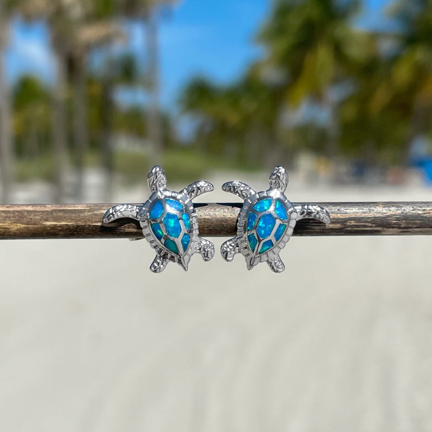 Opal Sea Turtle Stud Earrings