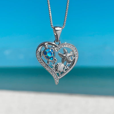 Opal Sea Turtle and Friends Love Necklace