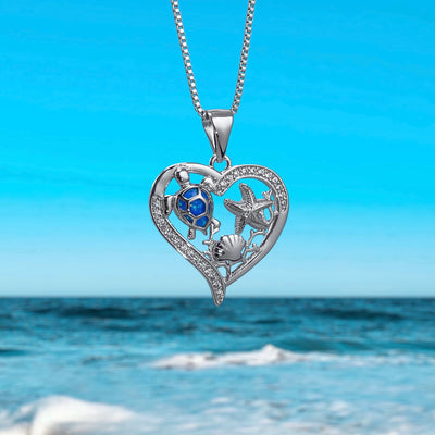 Opal Sea Turtle and Friends Love Necklace