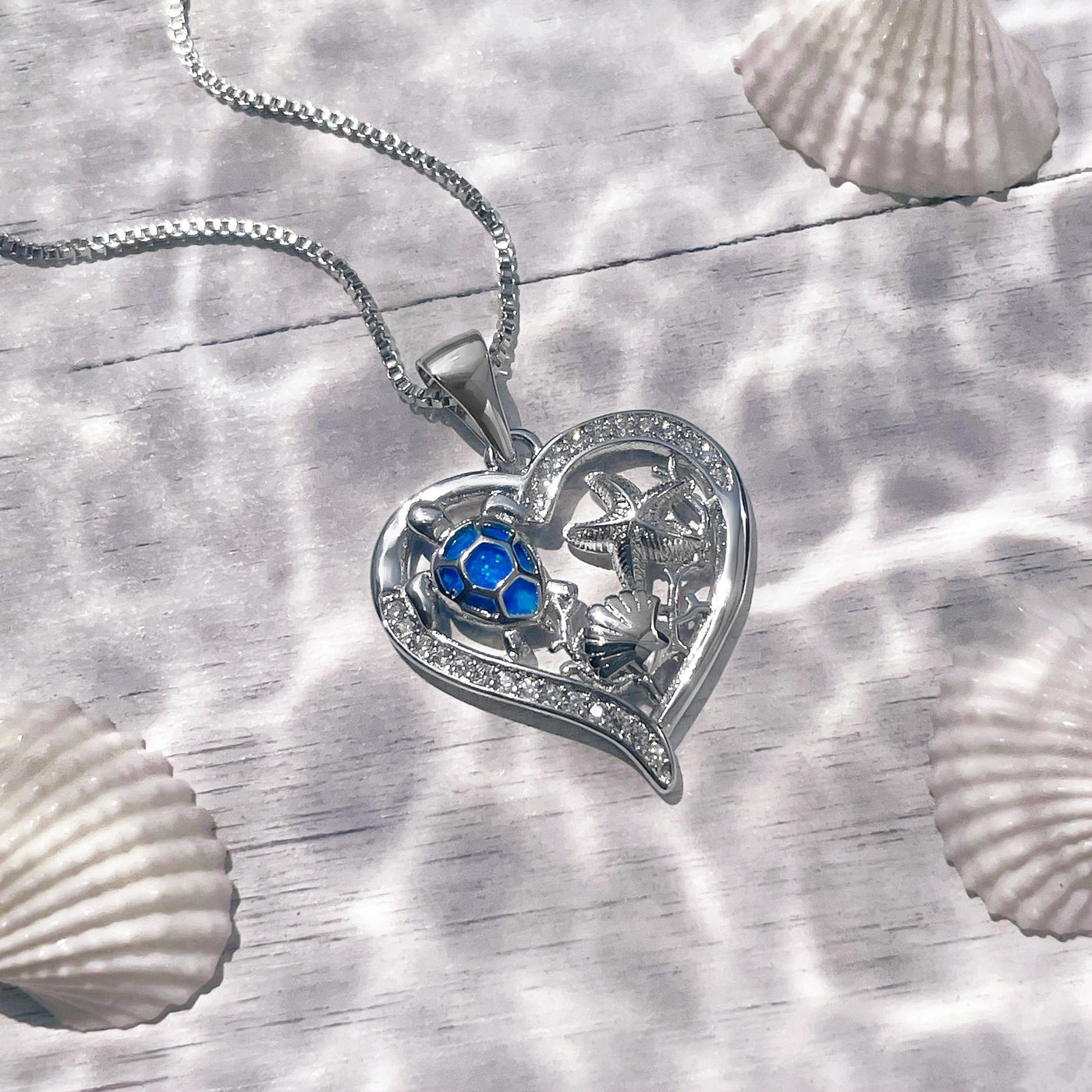 Opal Sea Turtle and Friends Love Necklace