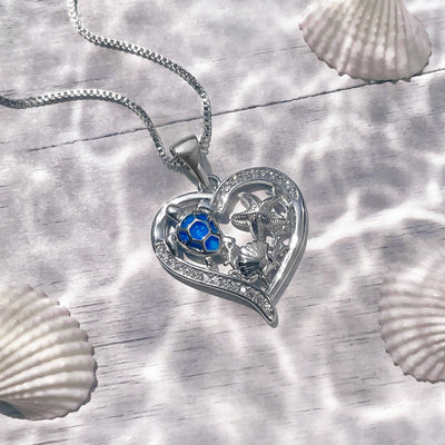 Opal Sea Turtle and Friends Love Necklace